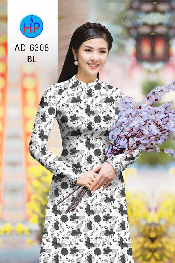 Vải Áo Dài Hình Bướm AD 6308 7